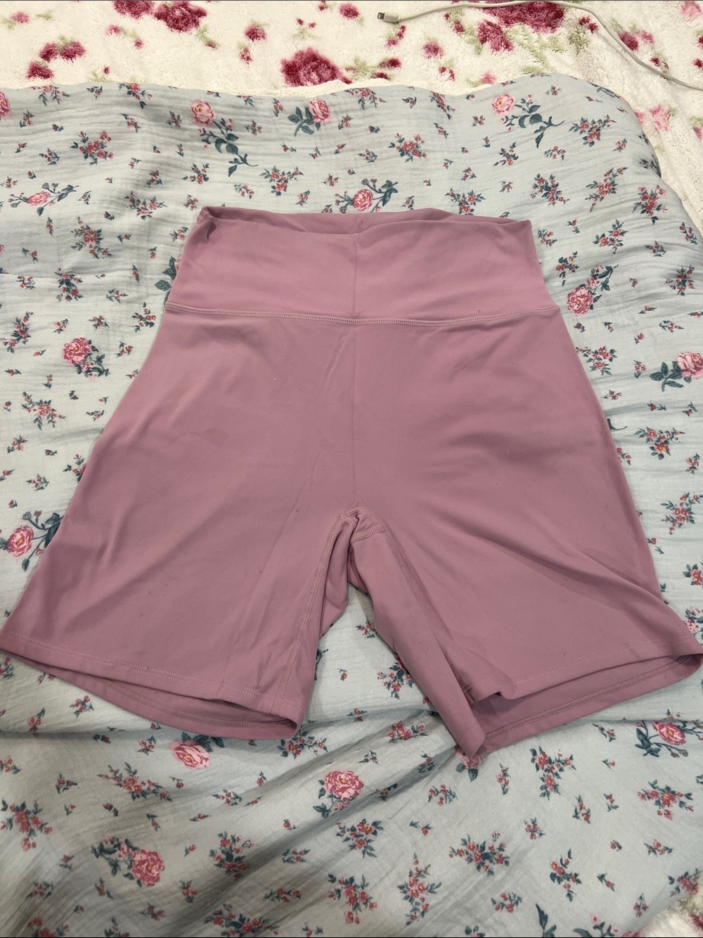 Source Unknown Mauve High-Rise Women's Athletic Bike Shorts